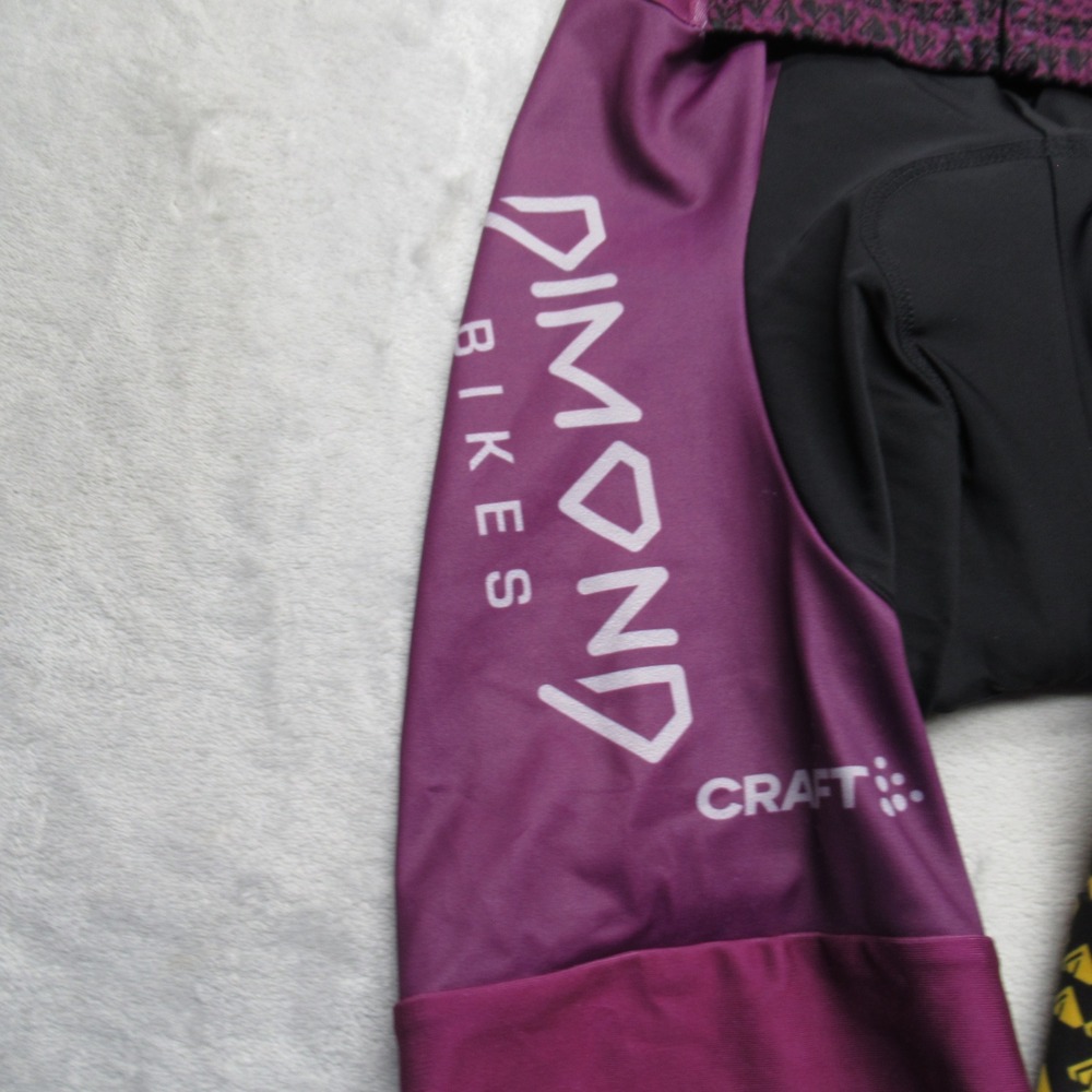 Craft Cycling Triathlon Suit Jersey Womens Small Purple Diamond Padded Full Zip - Picture 6 of 15
